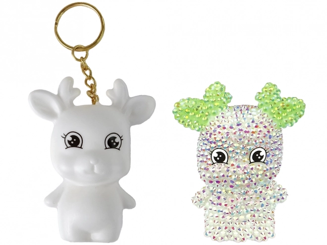 3D Crystal Reindeer DIY Keychain Set