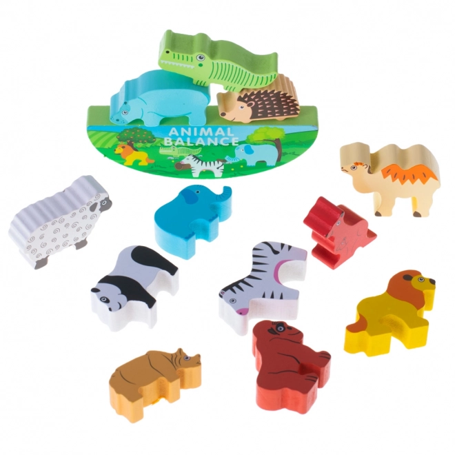 Balancing Safari Animals Wooden Puzzle