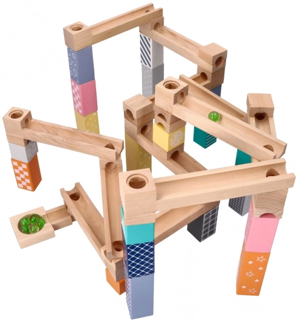 Wooden Pastel Ball Track Set