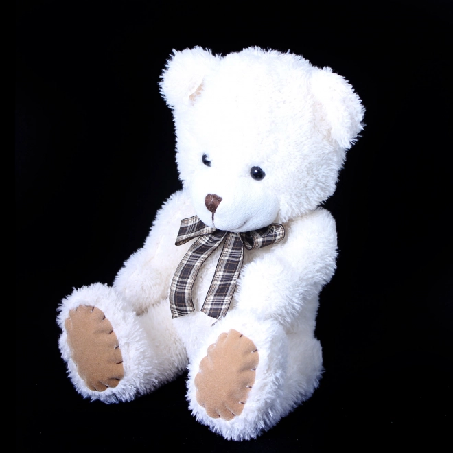 Plush Teddy Bear with Ribbon and Patch 27 cm Beige