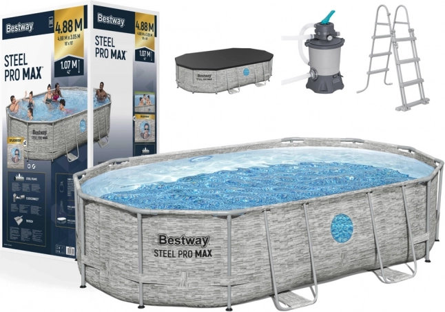 Self-supporting Pool Bestway Power Steel Swim Vista 427 x 250 x 100 cm