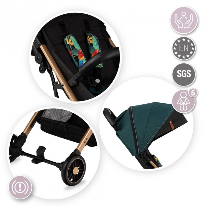 Sport Stroller MoMi Estelle Green with Gold Frame