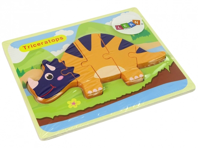 Wooden Dinosaur Puzzle - Triceratops and Ankylosaurus