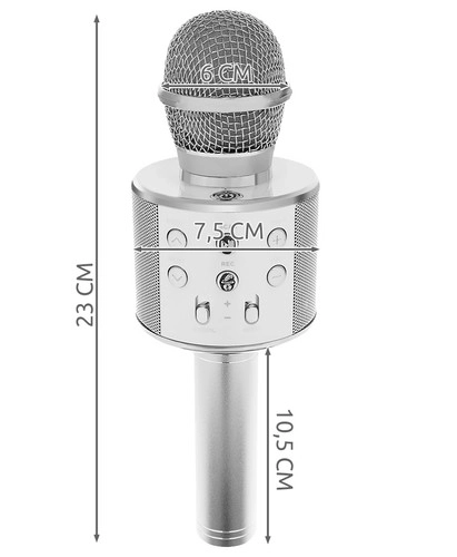 Wireless Karaoke Microphone Speaker – silver