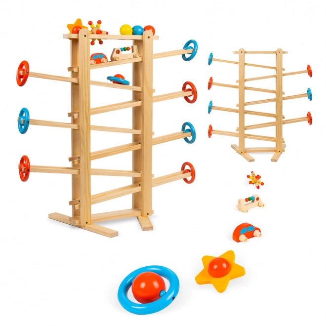 Wooden Marble Run Track for Kids - 70cm XXL