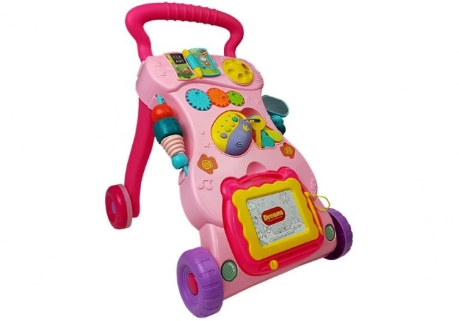 Baby Walker with Drawing Board Pink