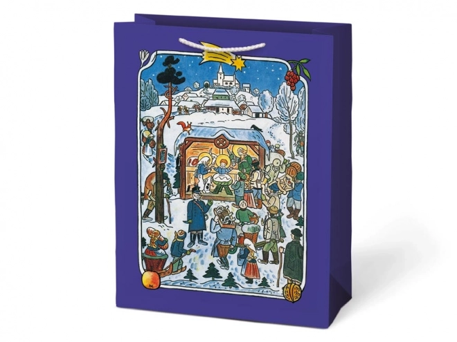 Christmas Gift Bag with Josef Lada Decorations