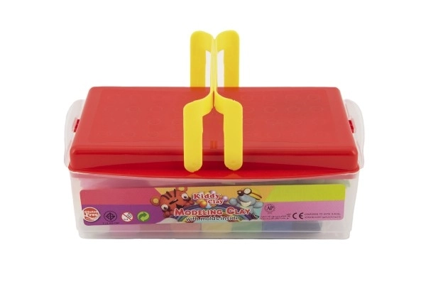 Modeling Clay Set with Cutters and Accessories in Plastic Box