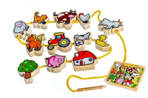 Lacing Toy My First Animals Wooden Set