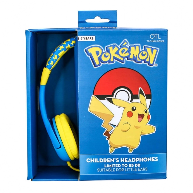 Wired Kids Headphones Pokemon Pikachu Blue and Yellow