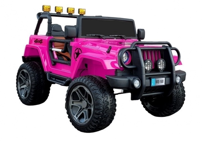 Pink Battery-Powered Car with Remote Control and Leather Seats