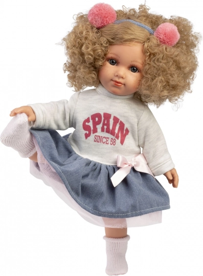 Realistic Doll Llorens Elena with Soft Textile Body - 35 cm