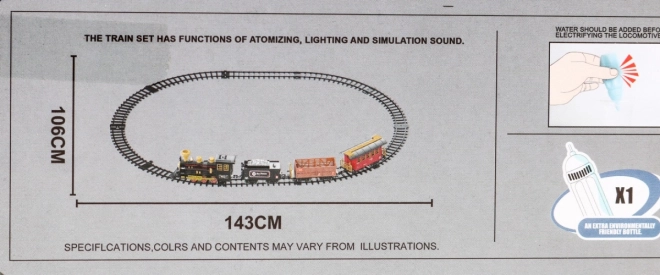 Large Train Set with Smoke Function for Kids 5+ Tracks and Train with Carriages