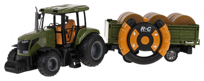 Green Remote Control Tractor with Trailer