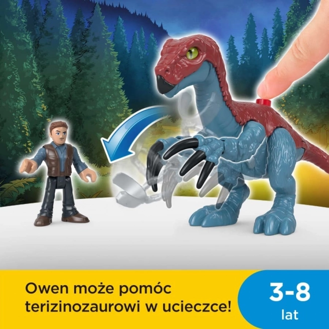 Jurassic World Imaginext Therizinosaurus and Owen Figure Set