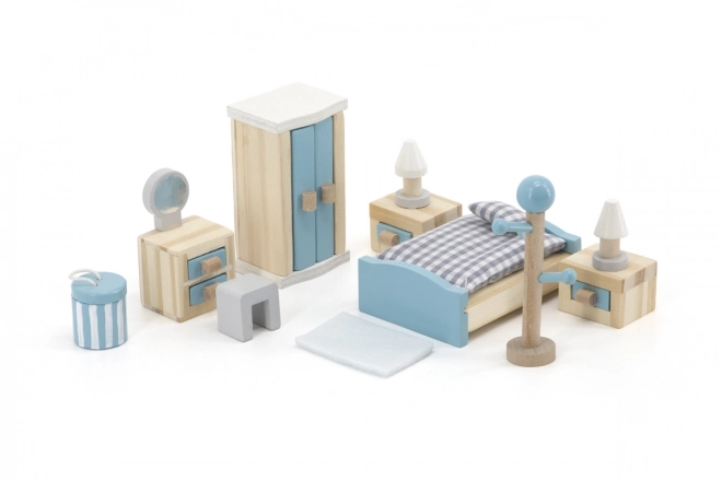 Wooden Dollhouse Bedroom Set