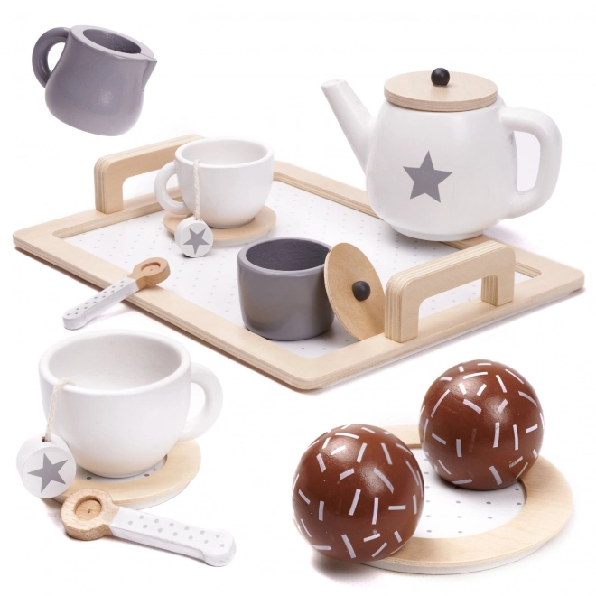 Wooden Toy Coffee Service Set for Kids