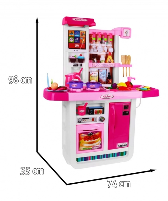 Large Interactive Children's Kitchen Set with Audio Panel