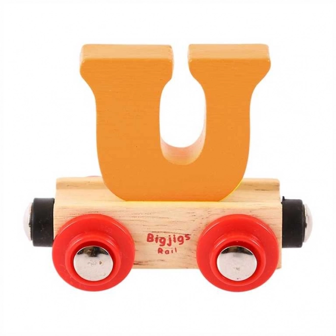 Bigjigs Rail Wooden Train Letter Car - U