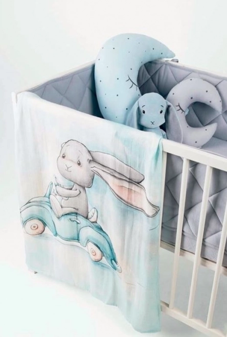 Quilted Gray Crib Bumper