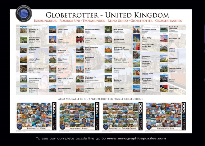 Eurographics Traveler Puzzle - Great Britain 1000 Pieces