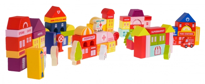 Wooden City Building Blocks Set for Kids