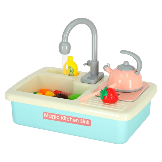 Children's Dishwashing Sink with Accessories - Blue