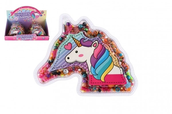 Colored Plastic Beads in Unicorn Head Blister Pack