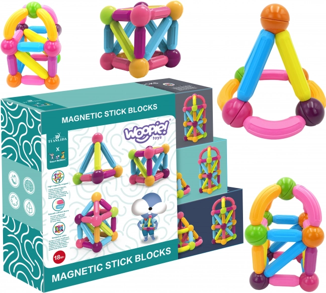 Woopie Magnetic Construction Set Educational Large 28 pcs