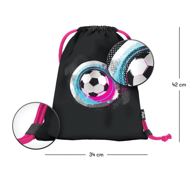 Baagl Pink Soccer Drawstring Bag