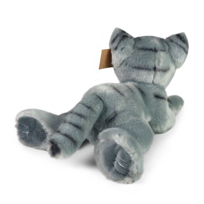 Plush Gray Cat Lying Down 30 cm ECO-FRIENDLY