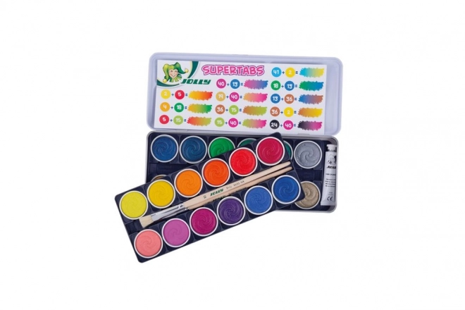 Paint Set with 24 Colors Plus White and Brushes