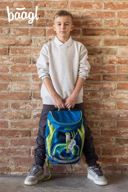 Lightweight School Backpack Airy with Football Design