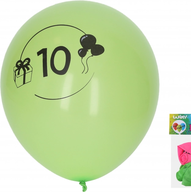 Opblaasbare ballonnen 30 cm met nummer 10 – set van 5 stuks