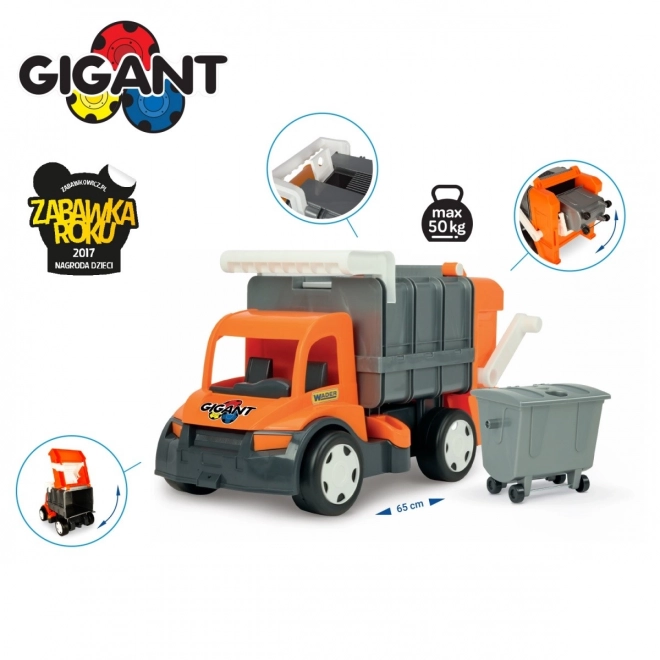 Gigantic Orange Garbage Truck Toy