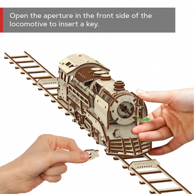 Wooden 3D Puzzle Express Train with Rails