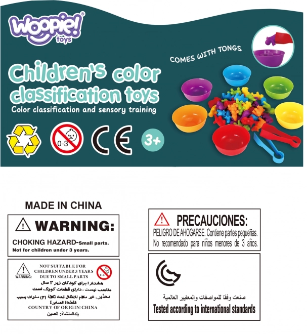 Set educativo Woopie Montessori per l'apprendimento del conteggio e della classificazione dei colori Mondo Marino 111 pezzi