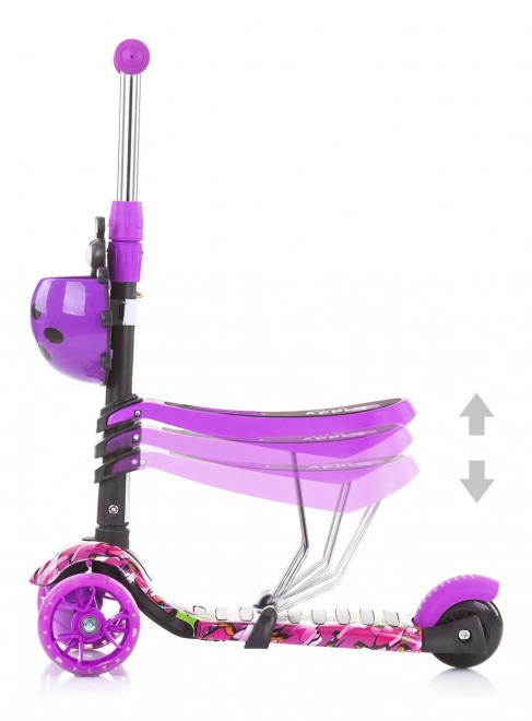 Chipolino Scooter with Parent Handle Kiddy Evo 3-in-1 Ocean – Purple Graffiti