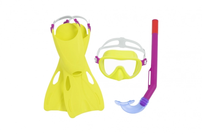 Diving Set Bestway Yellow Mask, Fins, Snorkel 25039