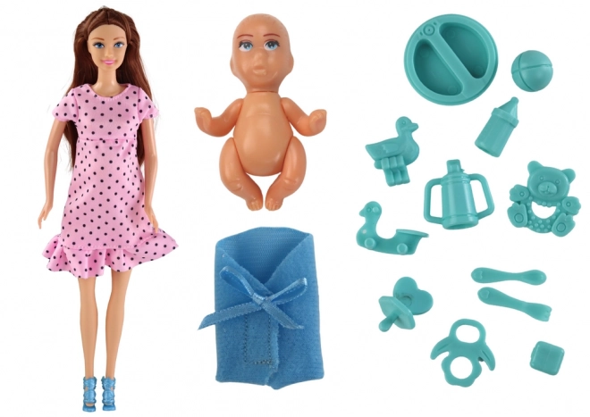 Pregnant Doll with Baby and Accessories