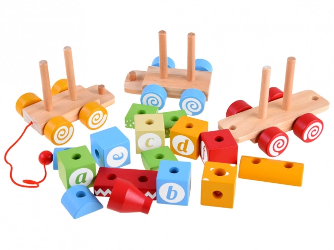 Wooden Train with Letter Blocks