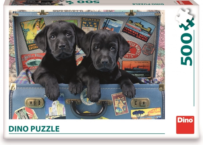 Dino Puzzle Puppies in Suitcase 500 Pieces