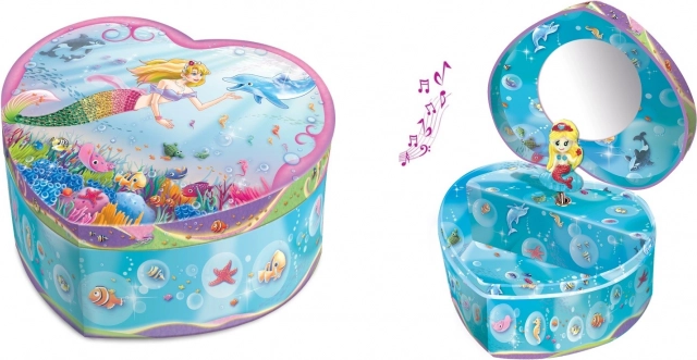 Heart-shaped jewelry box with fairy by Pecoware with music box