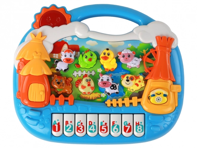 Educational Piano with Farm Animals Theme