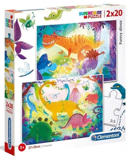 Clementoni Funny Dinosaurs Puzzle 2x20 Pieces