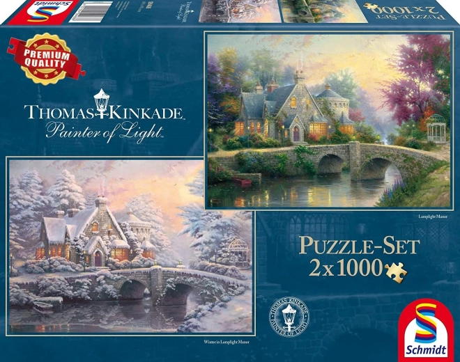 Schmidt Spring and Winter at Lamplight Manor Puzzle Set