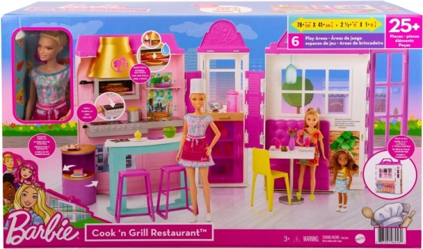 Barbie Restaurant – playset with accessories and doll