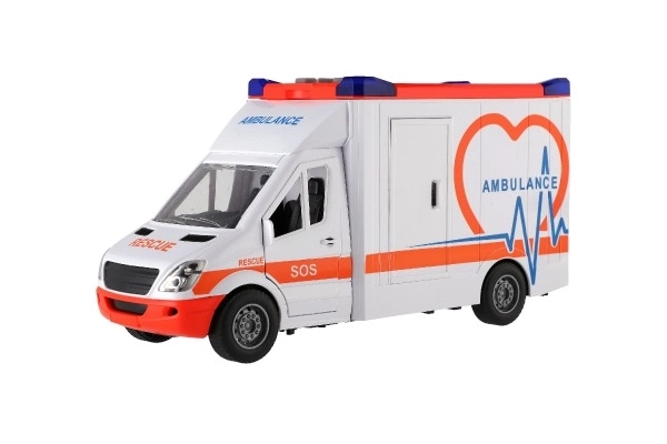 Plastic Ambulance Toy with Stretcher and Light & Sound