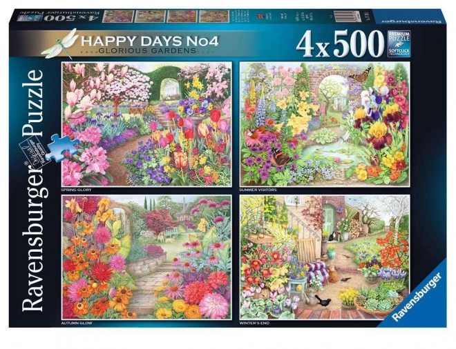 Ravensburger Puzzle Beautiful Gardens 4x500 Pieces