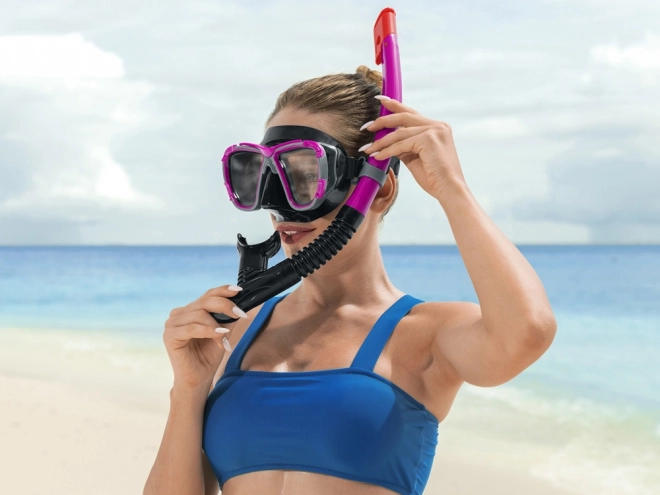 Diving Snorkel Set for Kids and Adults – red